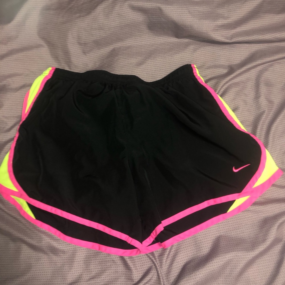 Nike tempo running shorts black pink yellow